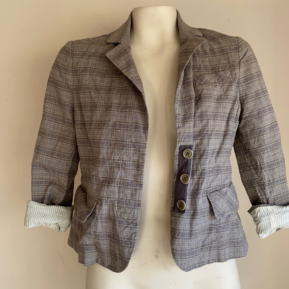 Bcbgmaxazria women’s blazer jacket small plaid